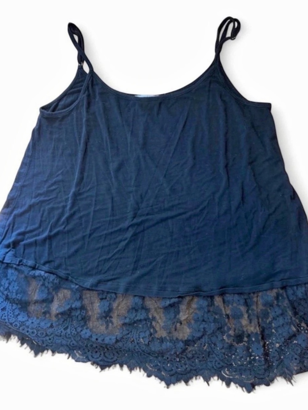 Black tank cami with Lace Hem